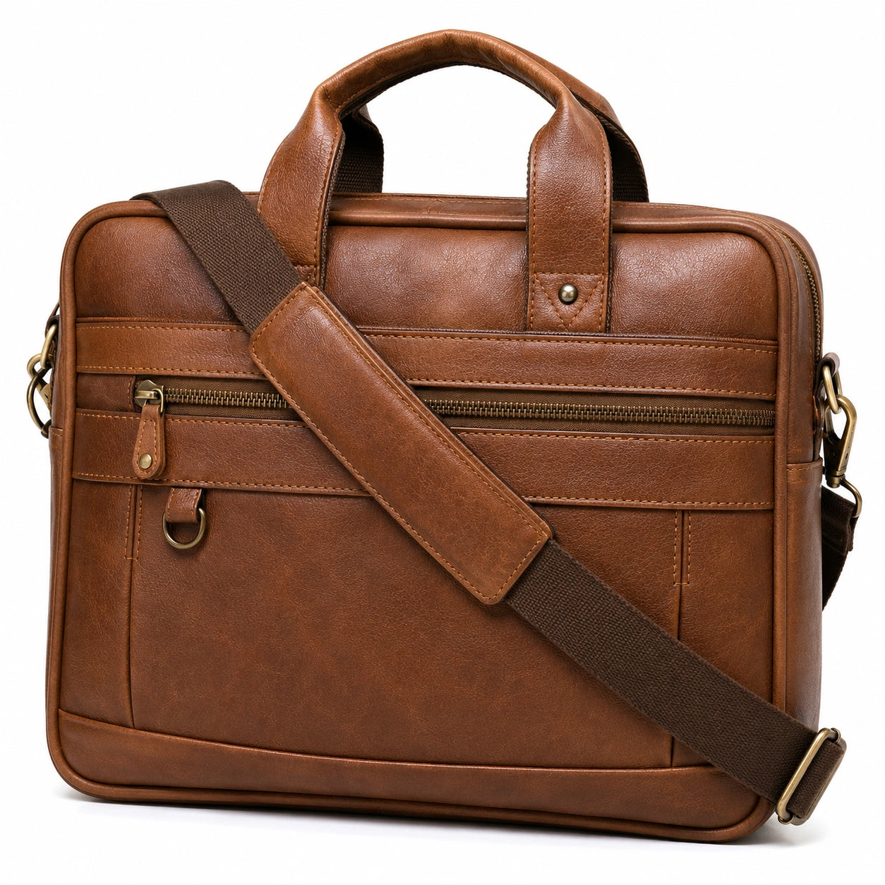Elegante Herren Aktentasche Braun mit verstellbarem Schulterriemen