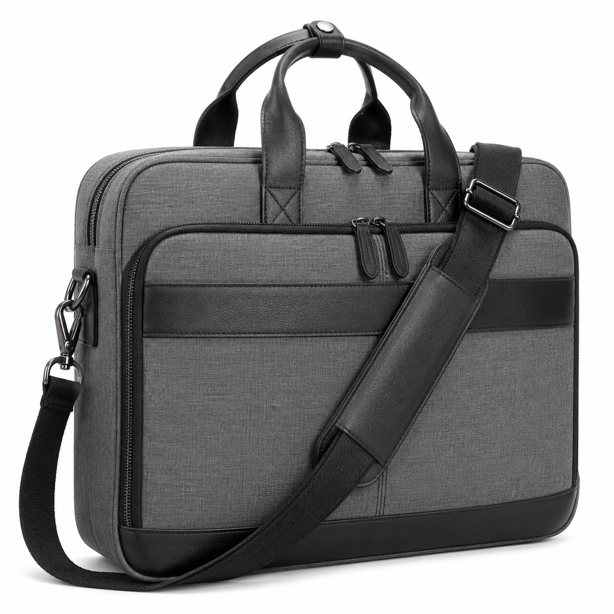 Graue Laptop-Aktentasche mit abnehmbarem Schultergurt