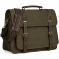 Vintage Herren Schultertasche 15 Zoll Laptopfach Braun/Khaki