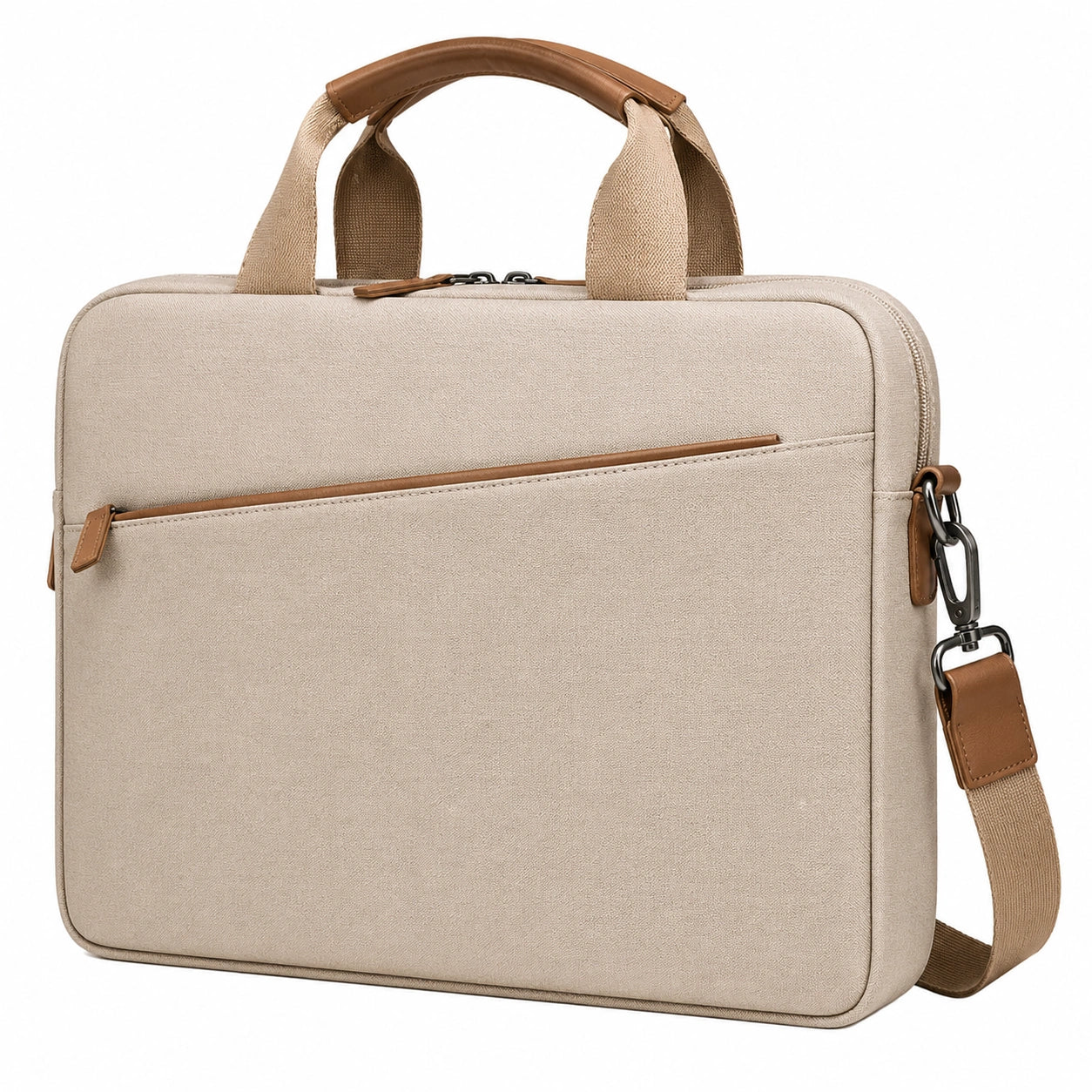 Elegante Laptoptasche Beige mit Schulterriemen