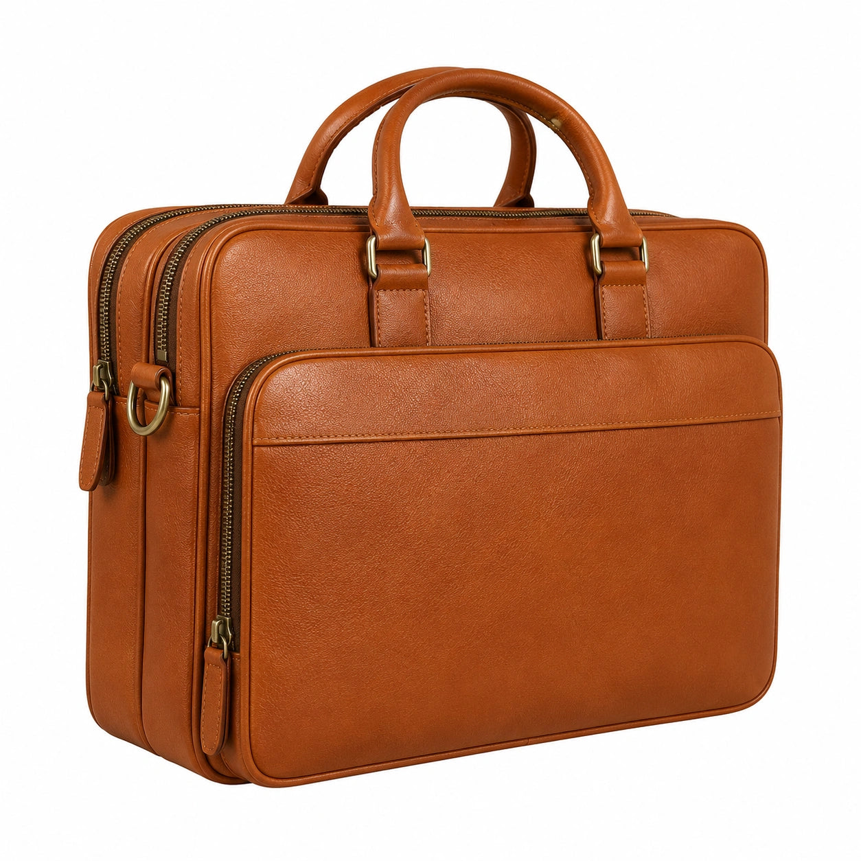 Karamellfarbene Laptoptasche mit Reißverschluss