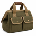 Robuste Canvas-Werkzeugtasche mit Zwei Vordertaschen, Olivgrün