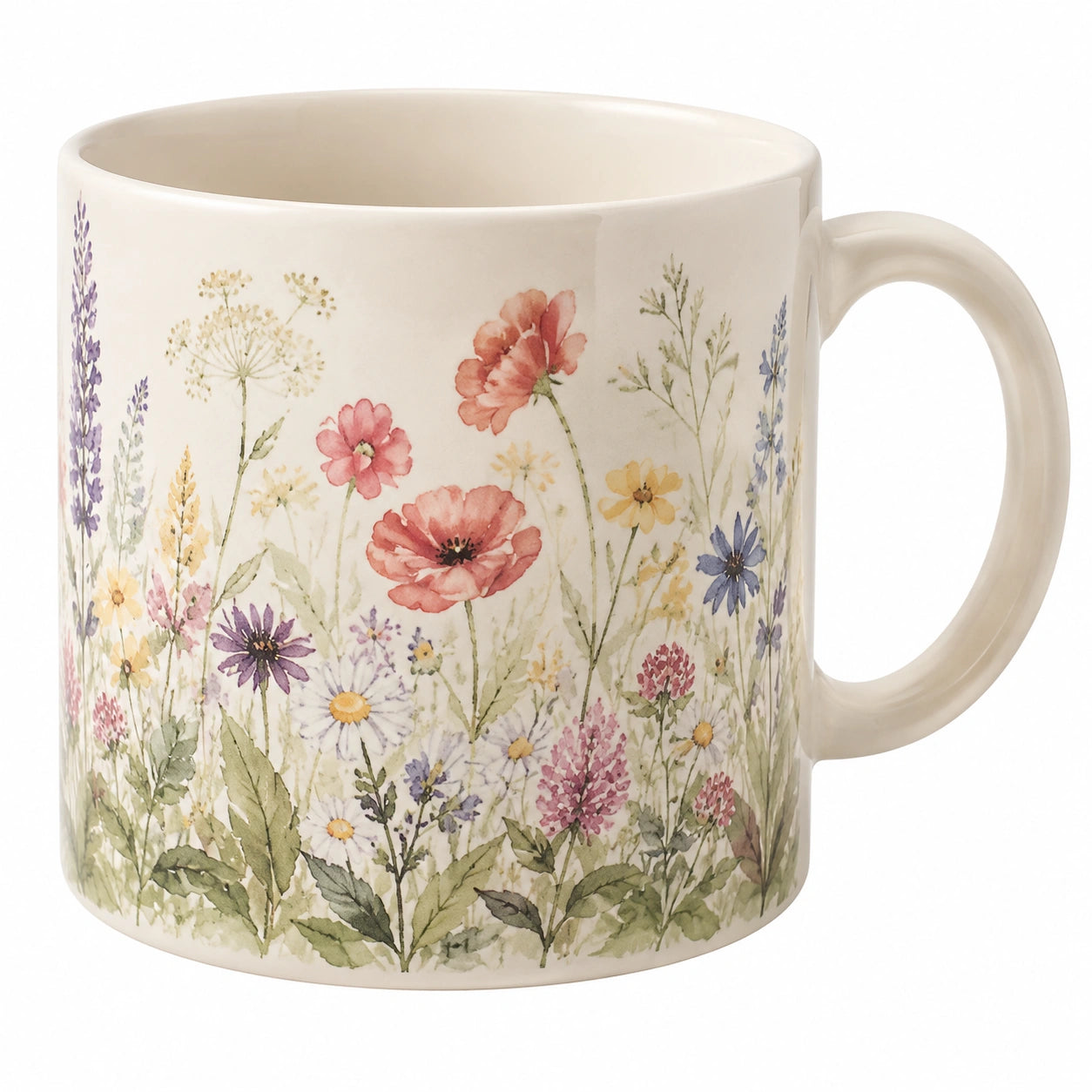 Keramikbecher mit Blumenmuster 350 ml