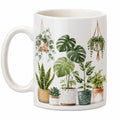 Keramiktasse 330ml mit Pflanzenmotiv in Weiß