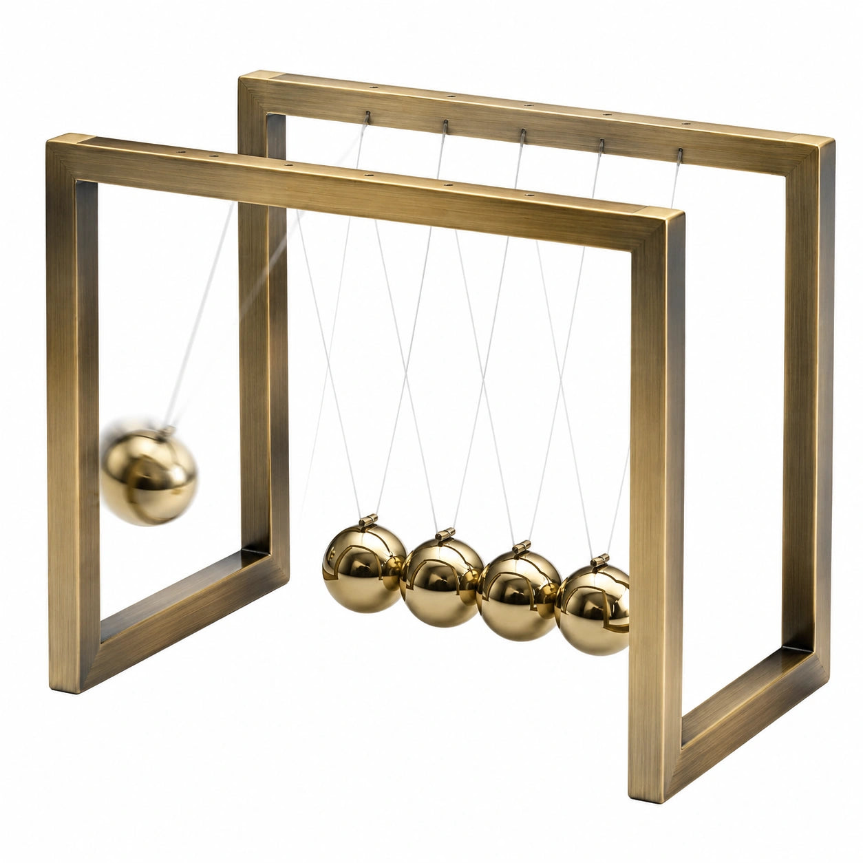 Newtons Wiege Messingrahmen in Gold