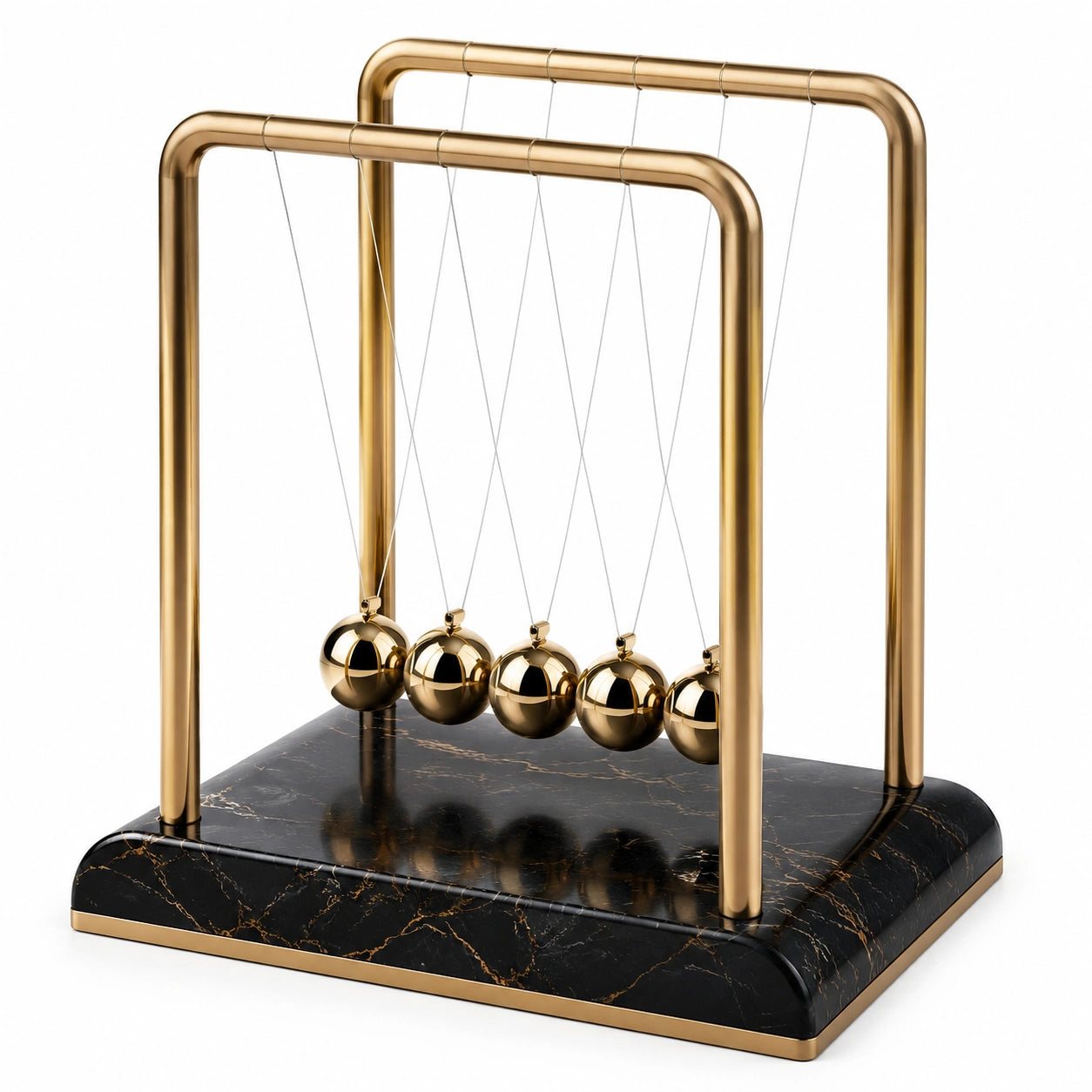 Newton Pendel Schreibtischspielzeug Schwarz und Gold