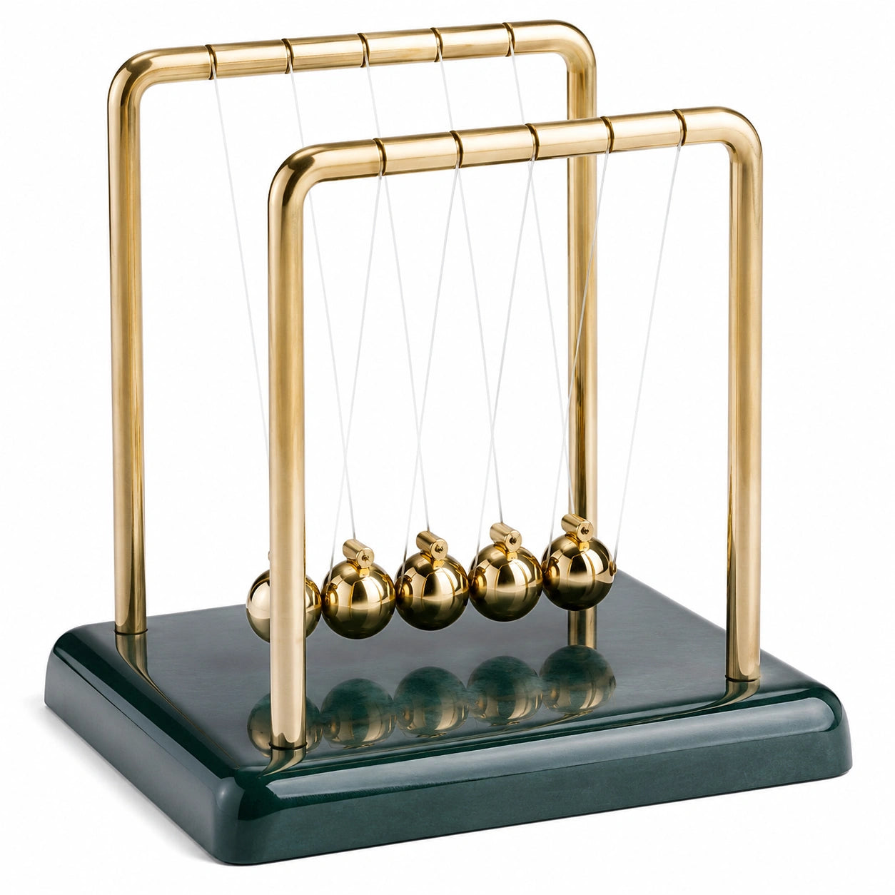 Newtons Pendel Schreibtischspielzeug Gold Metall