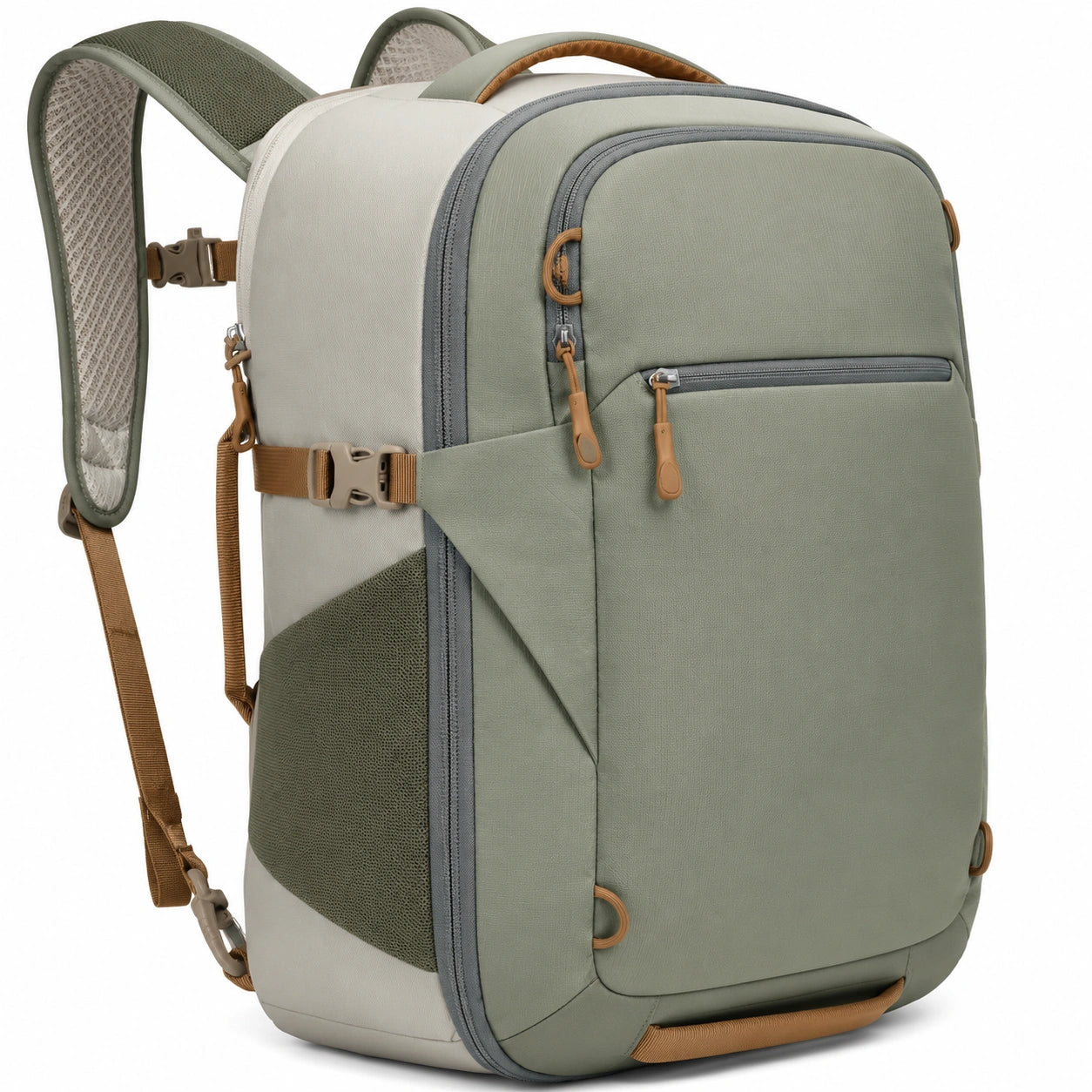 Ergonomischer 25L Rucksack Unisex in Grün/Beige