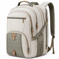 17 Zoll Laptop Rucksack Beige/Grün, Wasserdichter Schulrucksack