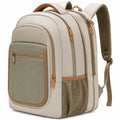 Geräumiger Rucksack mit Laptopfach und gepolsterten Schultergurten in Beige/Grün