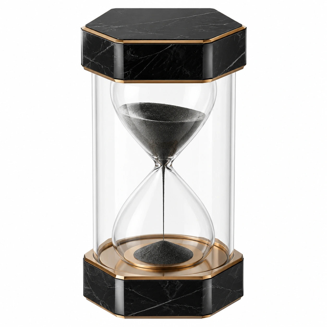 Elegante Sanduhr 60 Minuten Schwarz Gold