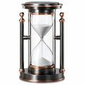 Stilvolle Sanduhr mit Metallrahmen und Kupferverzierungen, 30 Minuten, Silber/ Kupfer