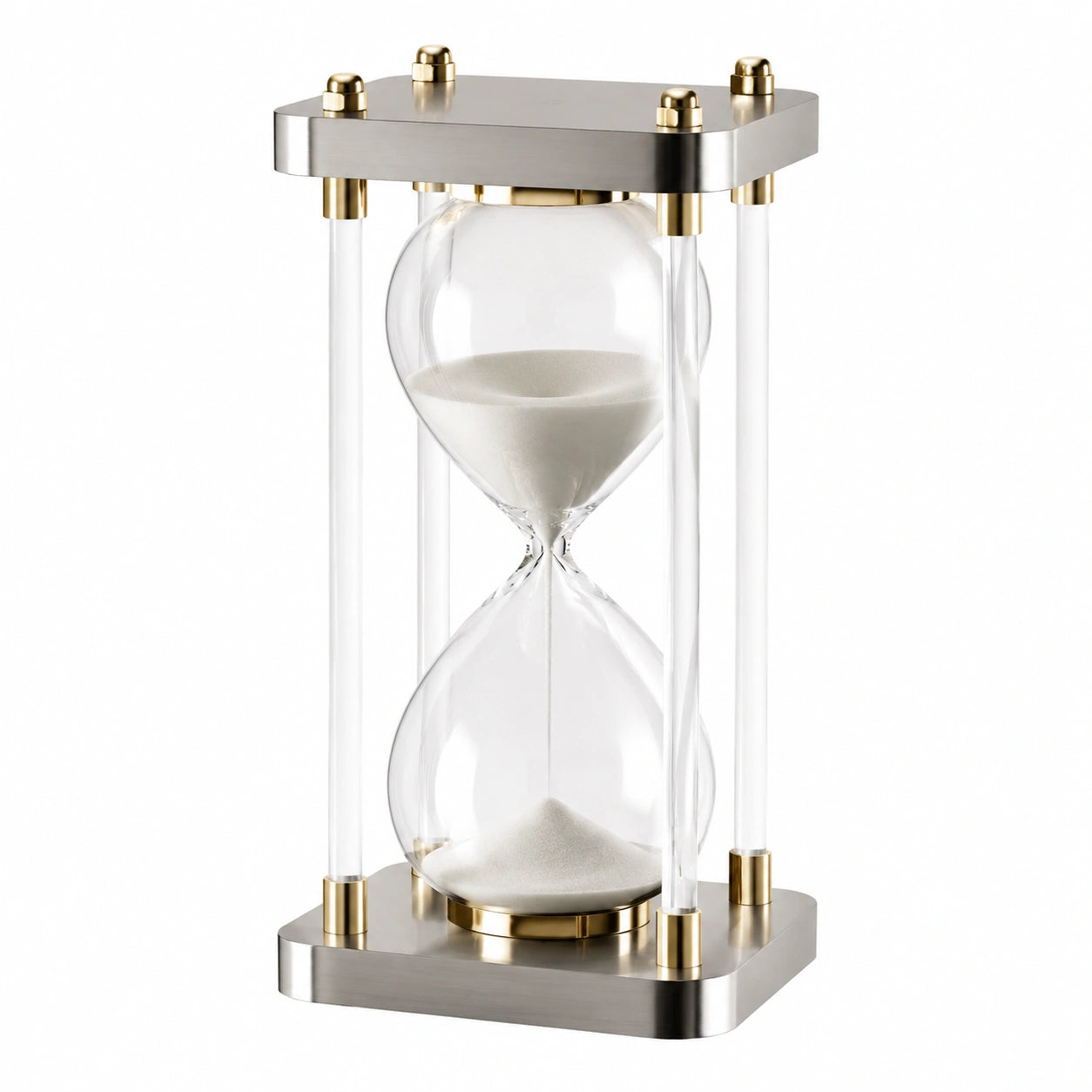 60-Minuten Sanduhr mit Edelstahl- und Goldakzenten
