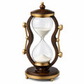 Sanduhr Dekoration mit Holz und Messing, Braun/Gold