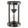 30-Minuten Sanduhr mit schwarzem Sand, Metallrahmen, modernes Design