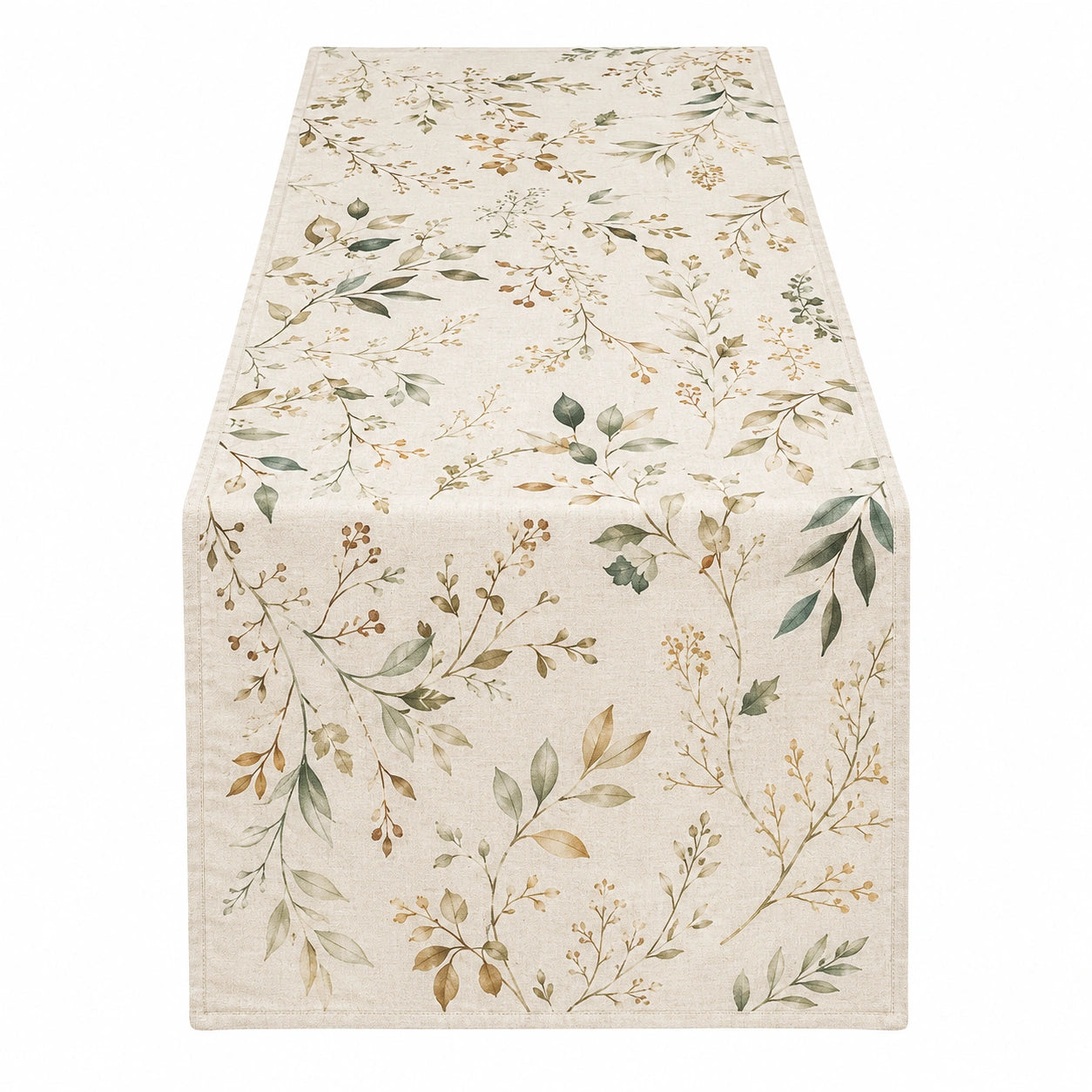 Tischläufer Beige mit Floralem Design 200x35cm