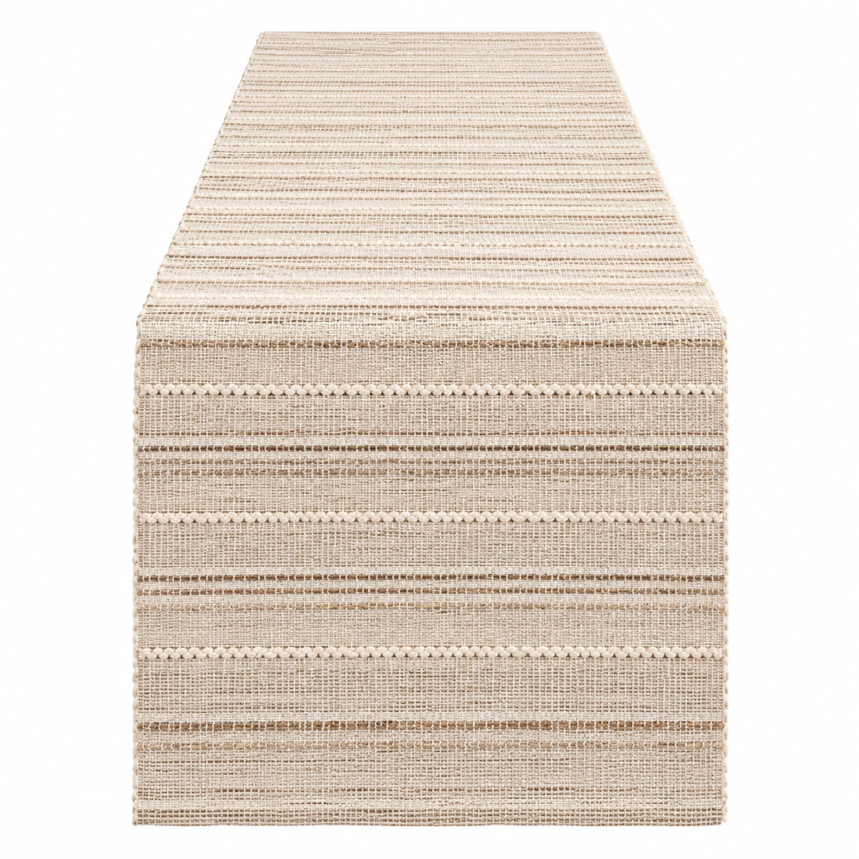 Tischläufer Beige mit Streifenmuster 180x35 cm