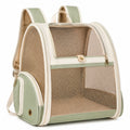 Atmungsaktiver Haustier-Rucksack in Grün/Beige mit Mesh